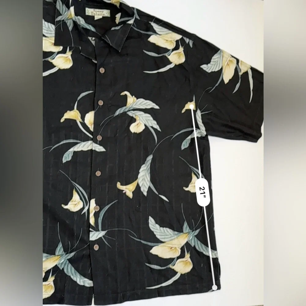 Tommy Bahama floral 100% silk shirt men’s large - Picture 5 of 7